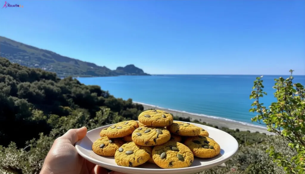 Cookies vegan alla zucca senza glutine con vista mare a Cefalù