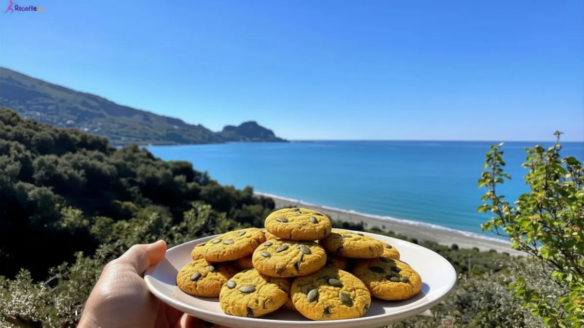 Cookies vegan alla zucca senza glutine con vista mare a Cefalù