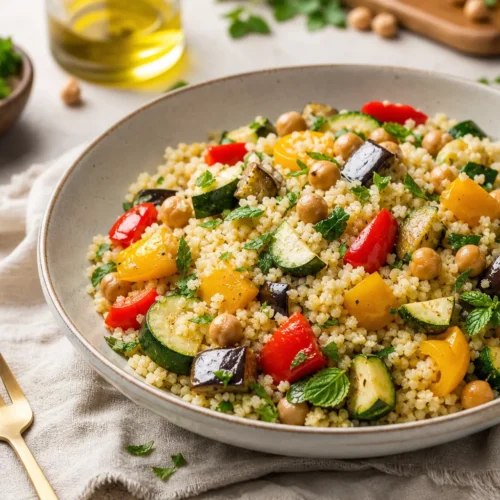 Couscous con verdure grigliate e legumi