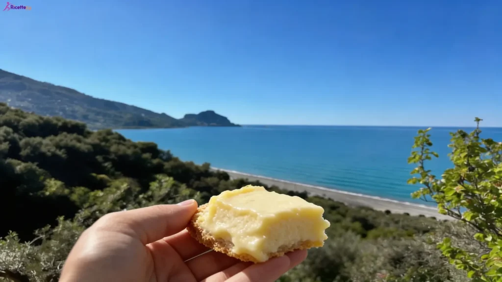 Crema pasticciera alle mele senza uova su crostino integrale vista mare a Cefalù