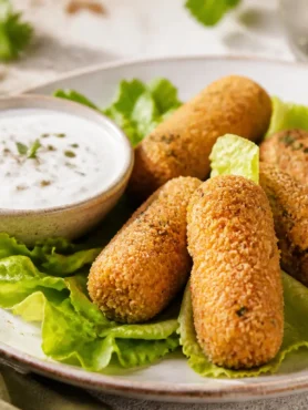 Crocchette fit di patata dolce e ceci con salsa yogurt alle erbe