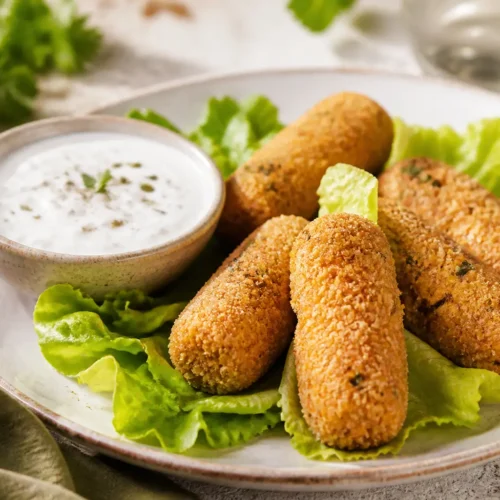 Crocchette di Patata Dolce e Ceci con Salsa Yogurt alle Erbe