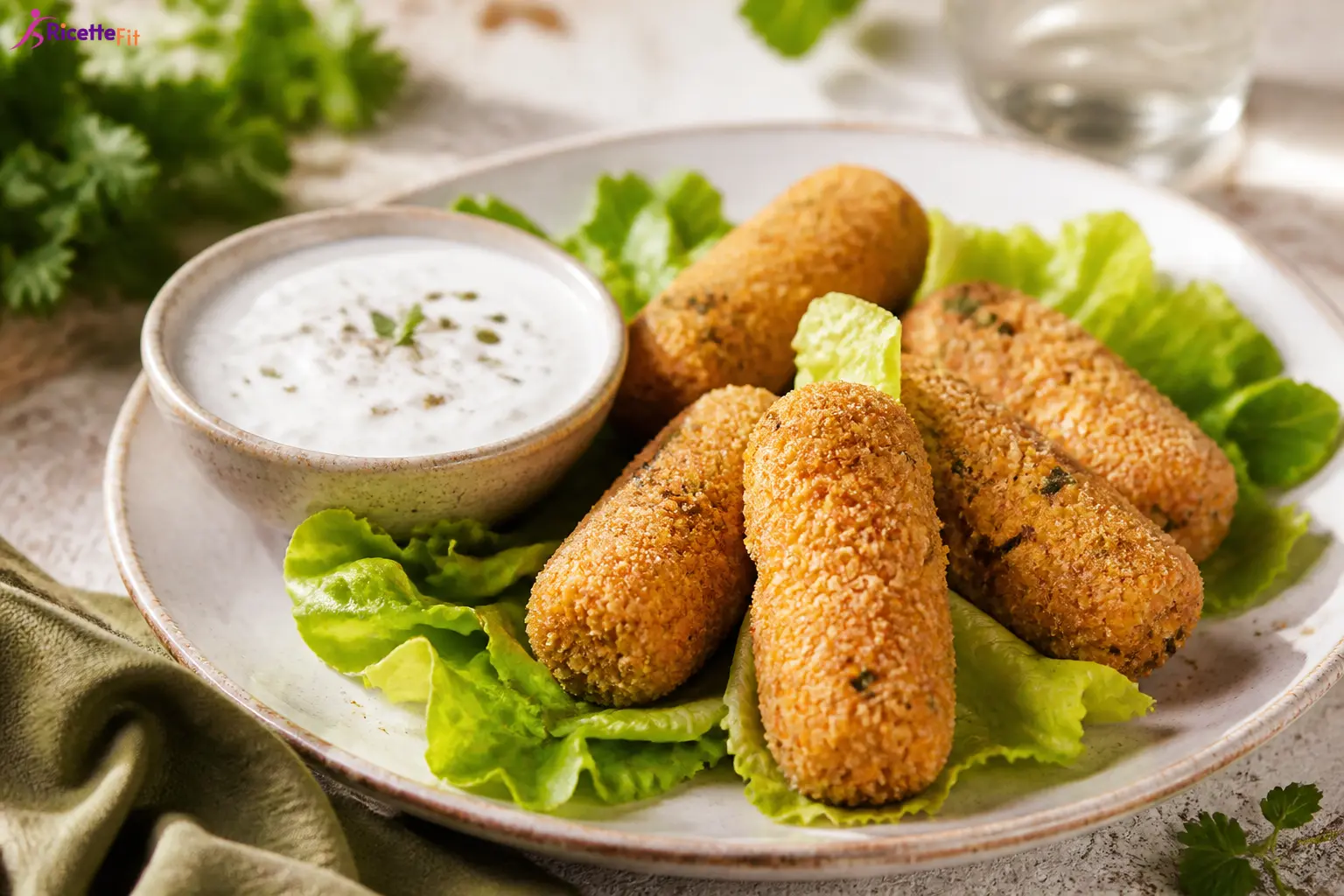 Crocchette di Patata Dolce e Ceci con Salsa Yogurt alle Erbe