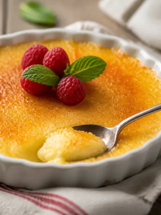 Crema catalana light con lamponi freschi e menta