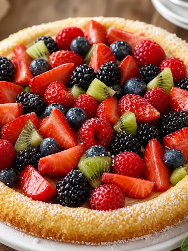 Crostata di frutta senza glutine con fragole, frutti di bosco e kiwi