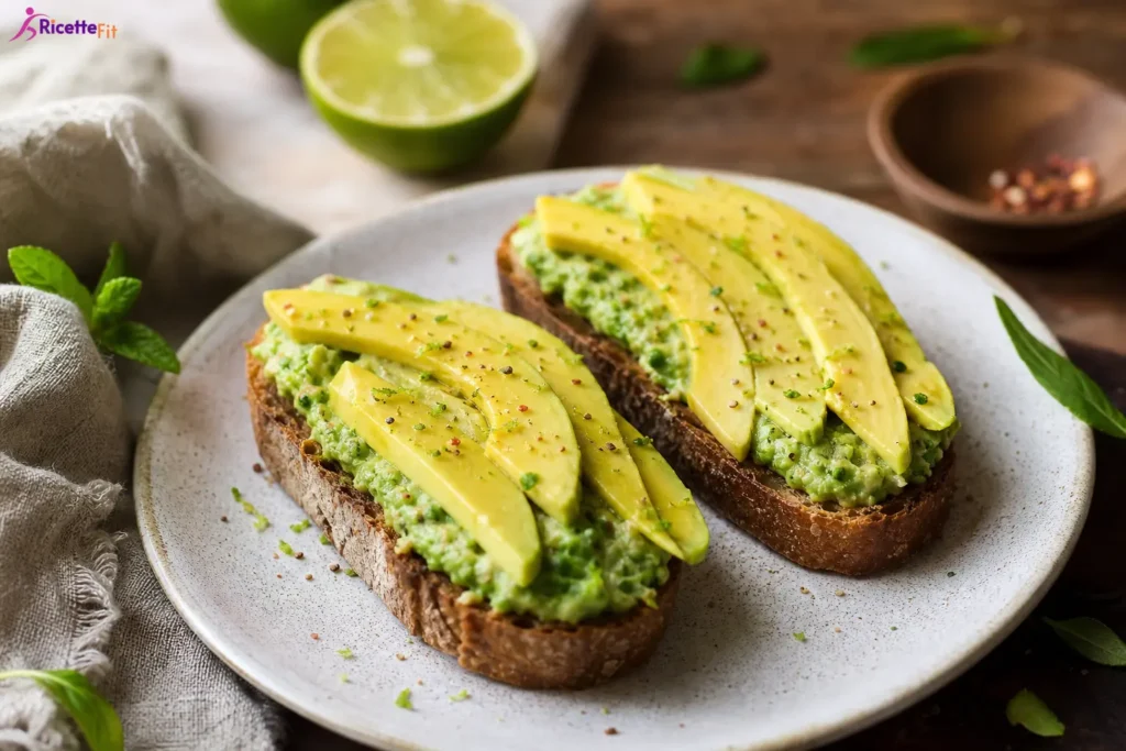 Crostoni fit di avocado, mango e lime su pane integrale