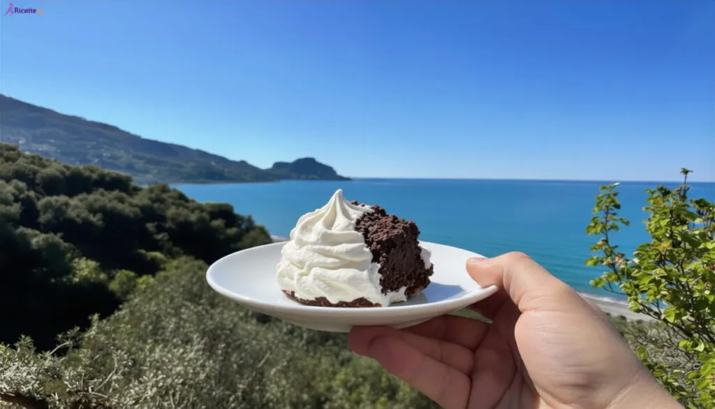 Meringa fit al cocco e cioccolato fondente vista mare a Cefalù
