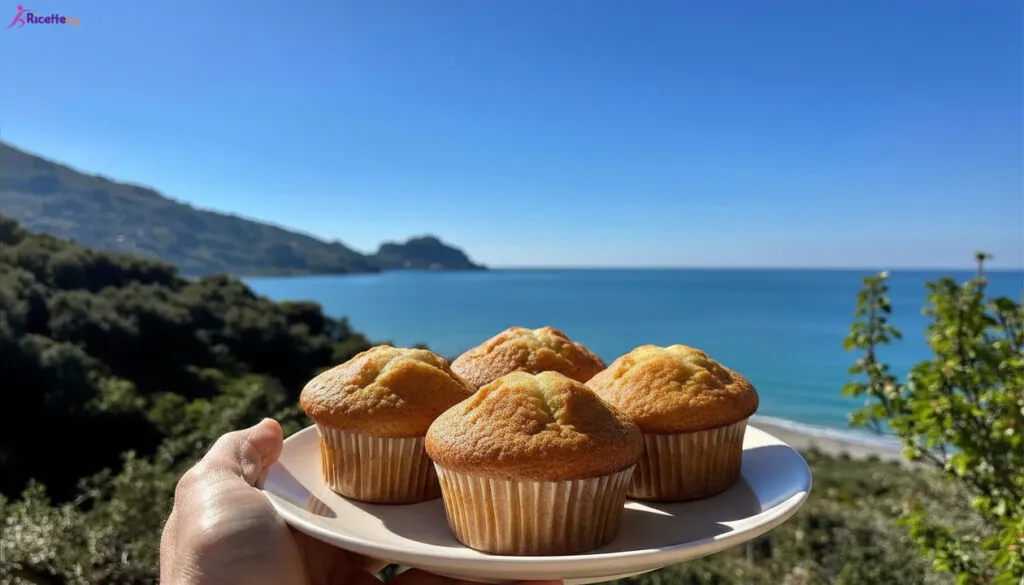 Muffin light di colomba pasquale con vista sul mare di Cefalù