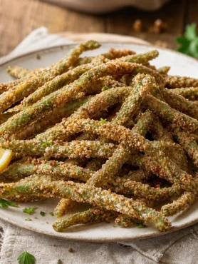 Fagiolini croccanti al limone al forno con salsa allo yogurt