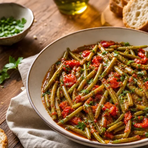 Fagiolini in umido al pomodoro con prezzemolo