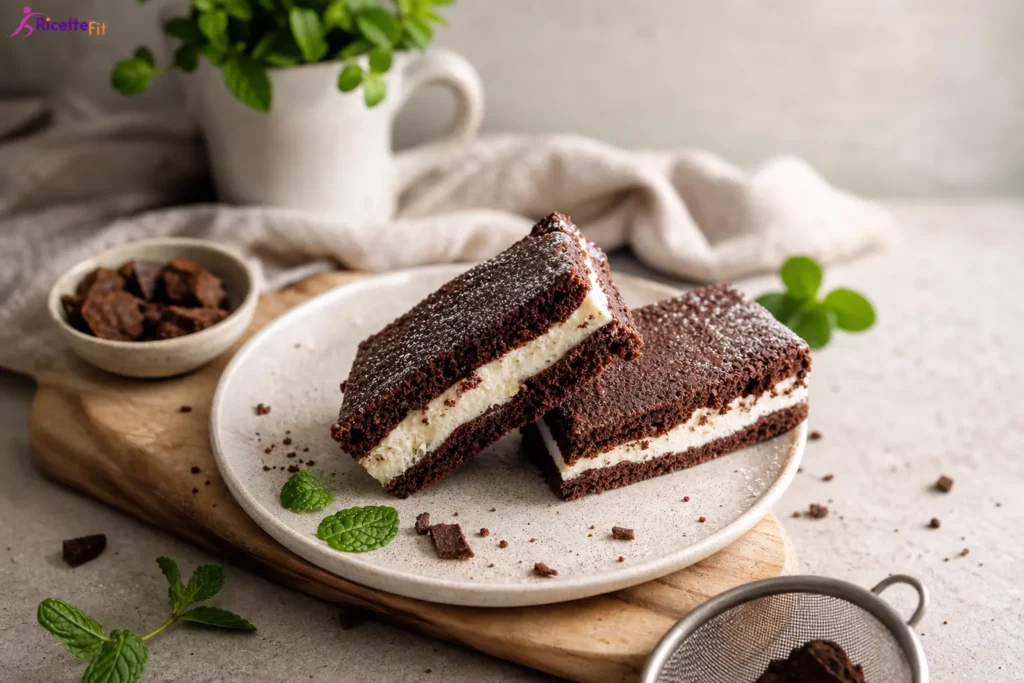 Fette al latte senza glutine al cacao con crema bianca proteica