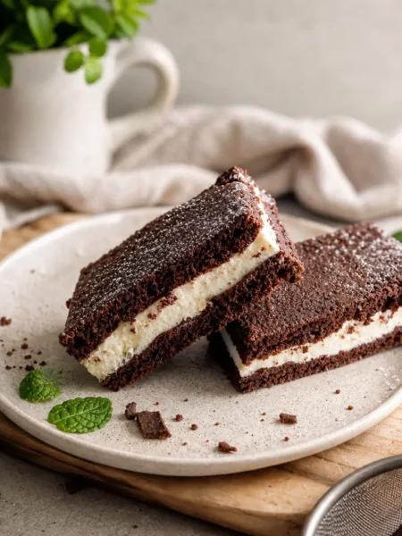 Fette al latte senza glutine al cacao con crema bianca proteica