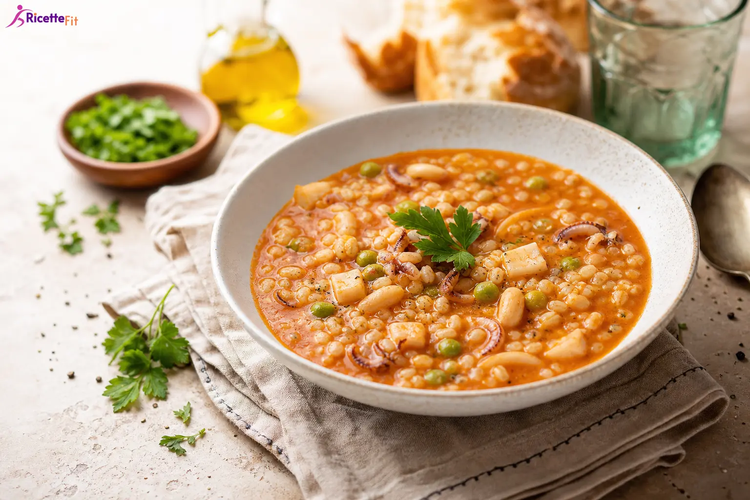 Fregola con seppie e piselli