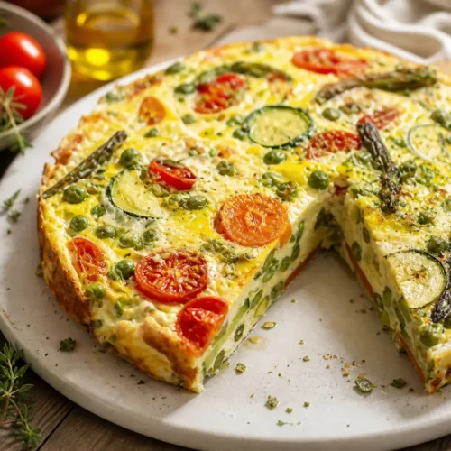 Torta salata al forno con verdure miste