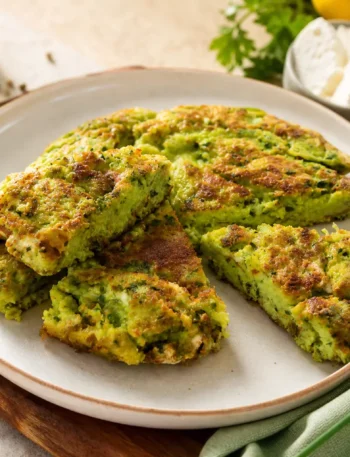 Frittata di albumi con erbette e ricotta light tagliata a spicchi