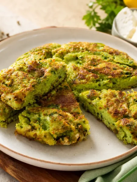 Frittata di albumi con erbette e ricotta light tagliata a spicchi