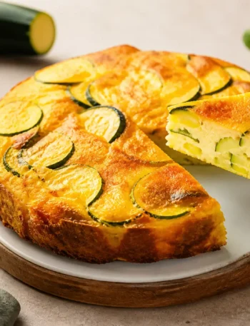 Frittata di zucchine e menta al forno alta e dorata