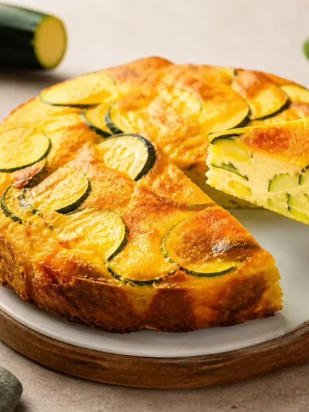 Frittata di zucchine e menta al forno alta e dorata