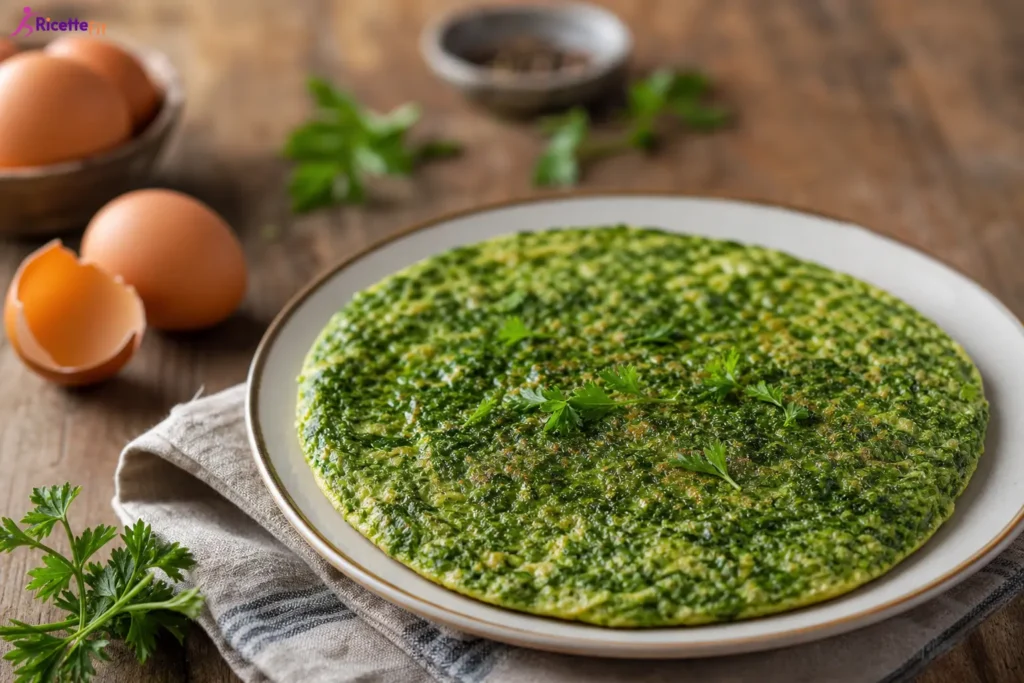 Frittata fit con spinaci e pecorino su piatto