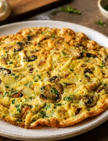 Frittata rustica ai funghi con cavolfiore e prezzemolo
