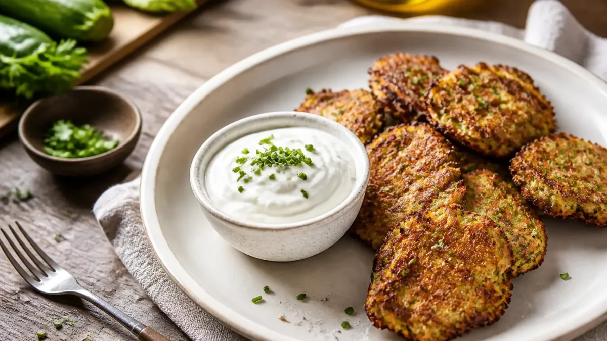 Frittelle di cavolfiore light al forno con salsa allo yogurt ed erba cipollina