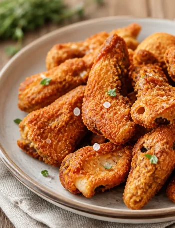 Funghi cardoncelli croccanti alla paprika con salsa rossa fit