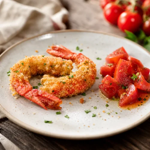Gamberoni al forno con panatura di mandorle e lime