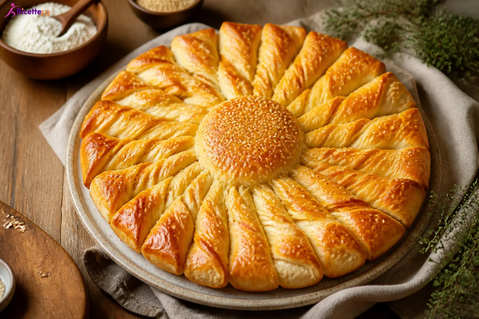 Girasole di pasta sfoglia con salmone e Philadelphia light