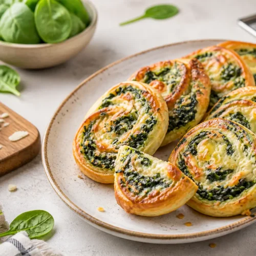 Girelle di Pasta Sfoglia con Spinaci e Formaggio