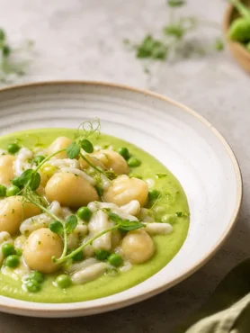 Gnocchi di patate light con crema di piselli e menta fresca