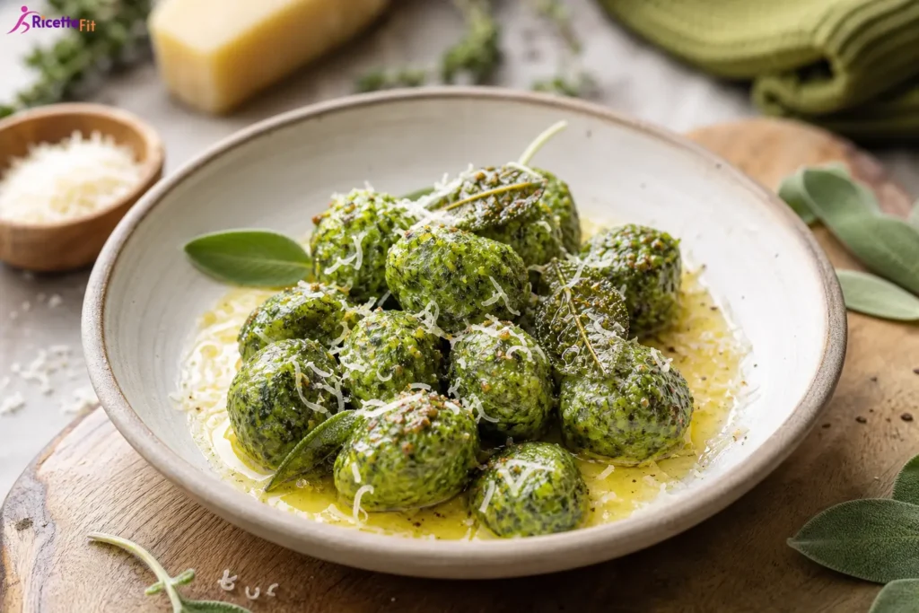 Gnocchi di ricotta light e spinaci con salvia e Parmigiano