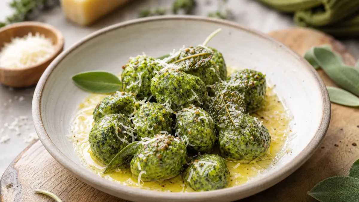 Gnocchi di ricotta light e spinaci con salvia e Parmigiano