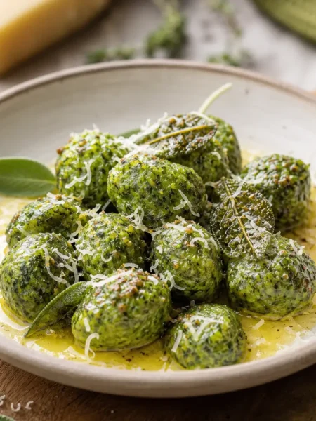 Gnocchi di ricotta light e spinaci con salvia e Parmigiano