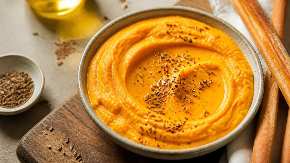 Hummus di carote con cumino e olio extravergine