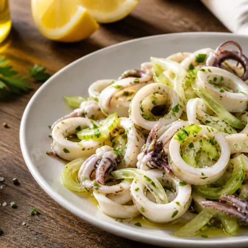 Insalata di calamari al vino bianco e limone