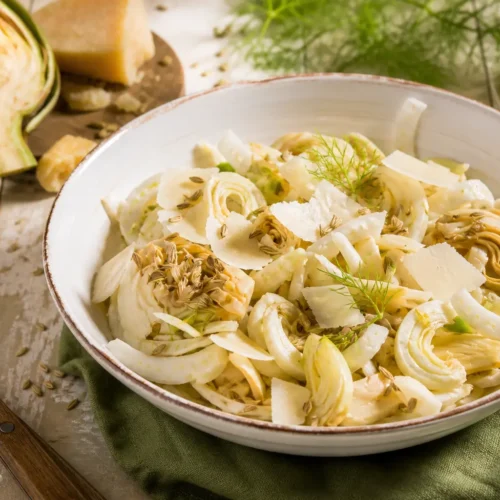 Insalata di carciofi finocchi e sgombro