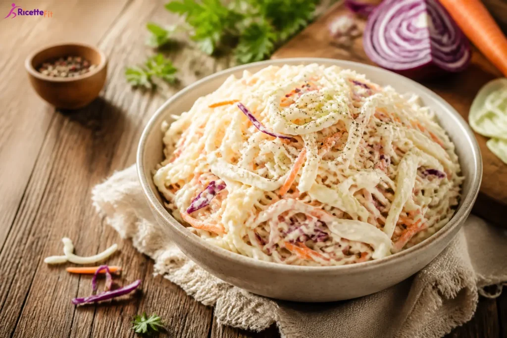 Insalata di cavolo cappuccio con yogurt greco e carote