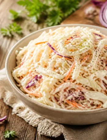 Insalata di cavolo cappuccio con yogurt greco e carote