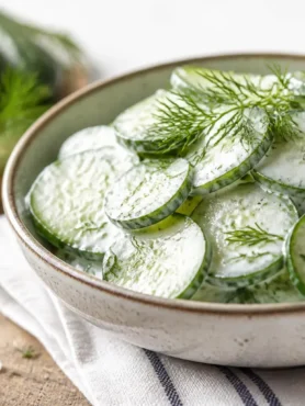 Insalata di cetrioli allo yogurt greco con aneto fresco