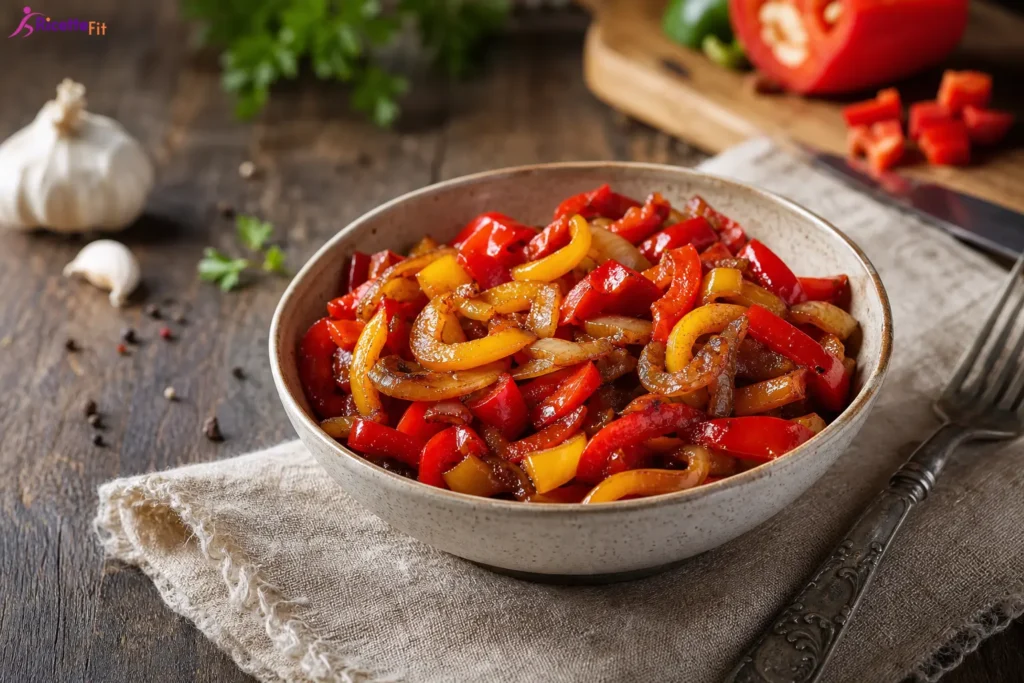 Insalata di peperoni e cipolle di Tropea in ciotola