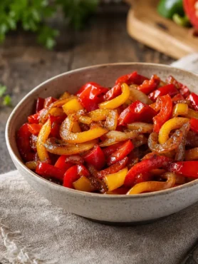 Insalata di peperoni e cipolle di Tropea in ciotola