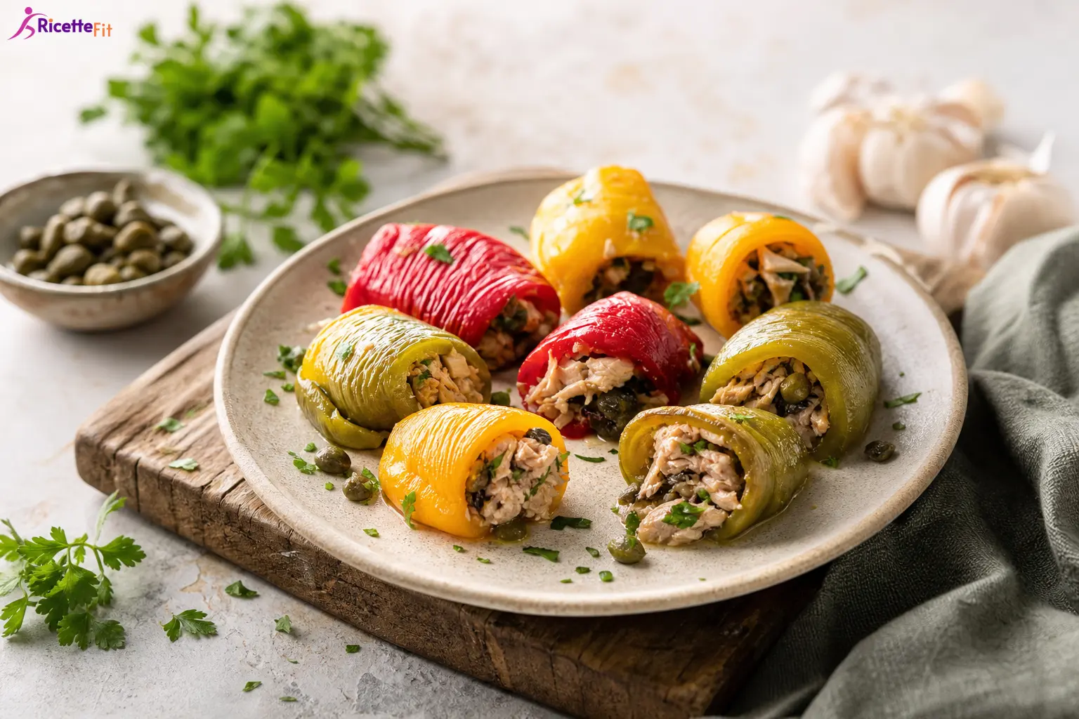 Involtini di peperoni ripieni di tonno