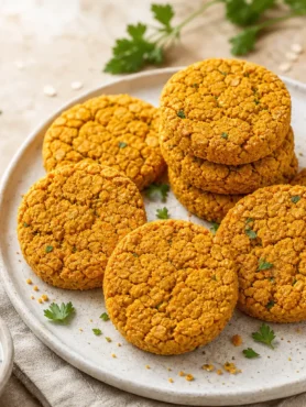 Medaglioni di lenticchie e carote con salsa allo yogurt