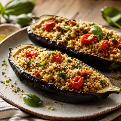 Melanzane ripiene di cous cous integrale light