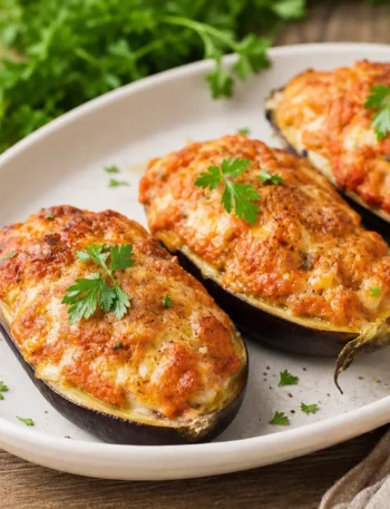 Melanzane ripiene light al forno con tacchino, pomodoro e mozzarella