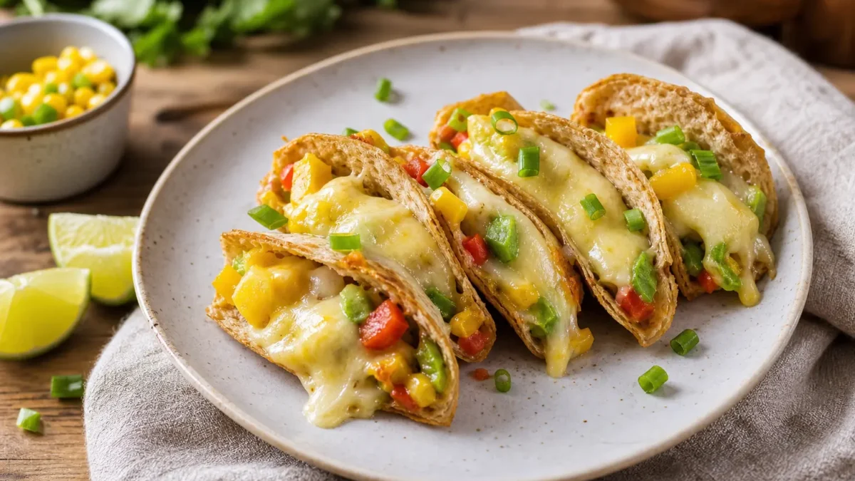 Mini taco di verdure fit con mozzarella light e tortilla integrali