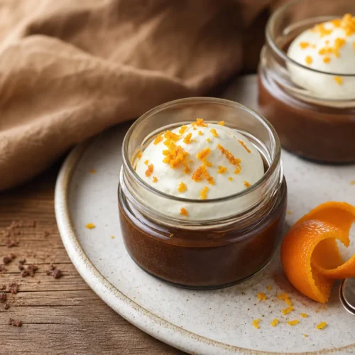 Mousse di cioccolato e arancia all’acqua