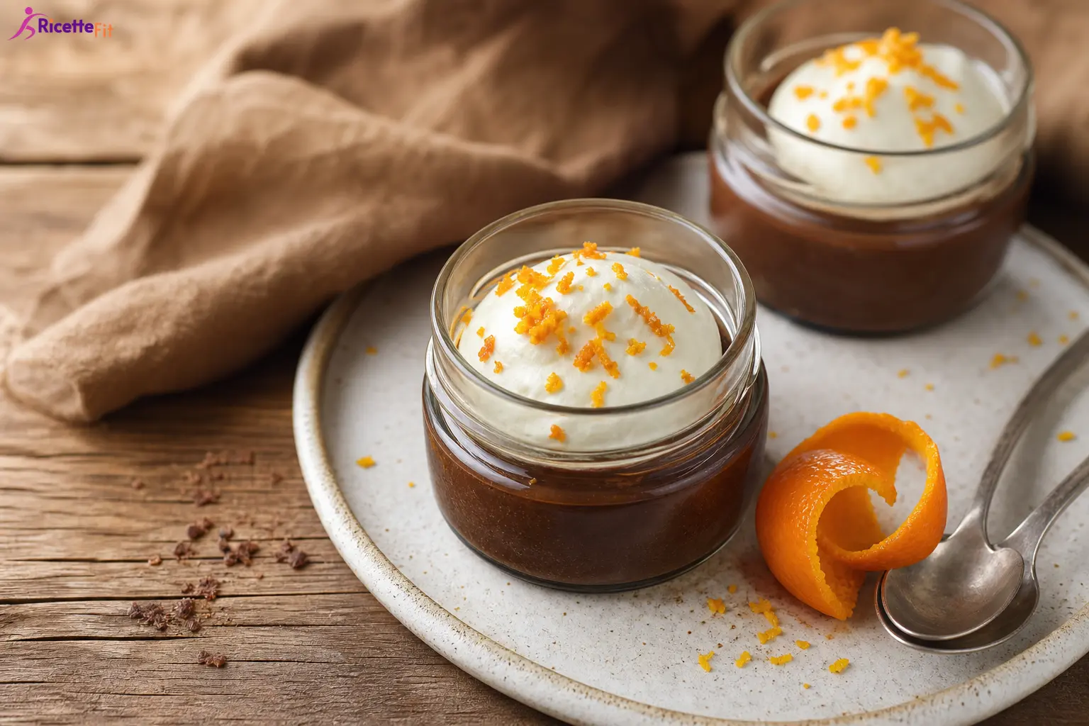 Mousse di cioccolato e arancia all’acqua