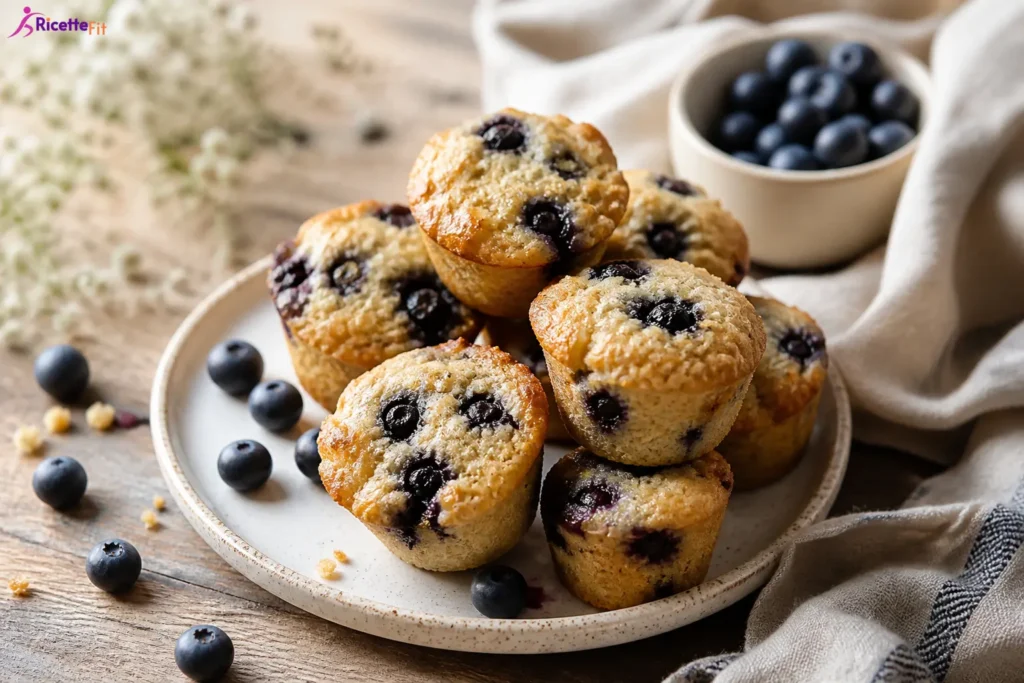 Muffin proteici ai mirtilli con farina di avena e yogurt greco