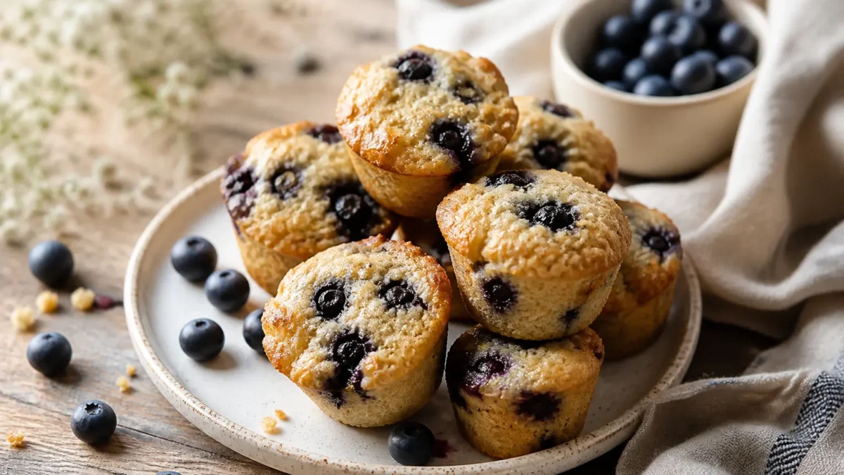 Muffin proteici ai mirtilli con farina di avena e yogurt greco